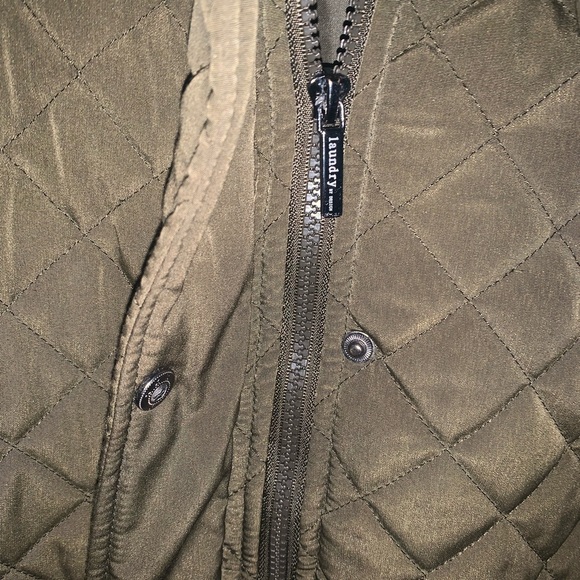Laundry By Design Olive Green Quilted Barn Chore Coat Size XL - Picture 6 of 9